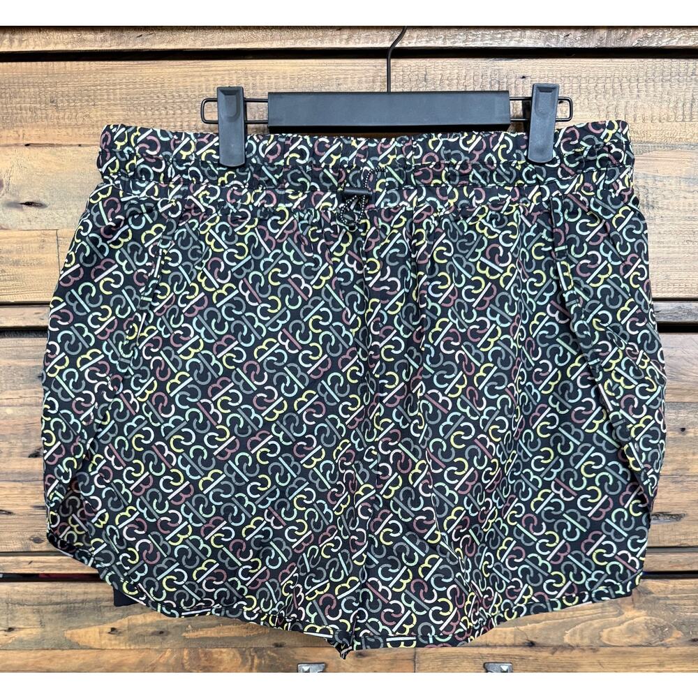 Sweaty Betty Slip Stream Run Shorts Womens XL Black SB Slot Print Lined Running